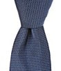 Color:Navy - Image 1 - Solid Textured 3#double; Woven Silk Tie