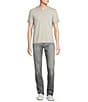 Color:Grey - Image 3 - Stretch Straight Fit Grey Jeans