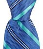 Color:Blue - Image 1 - Stripe 3 1/4#double; Woven Silk Tie