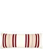 Color:Red - Image 1 - Striped Bolster Pillow