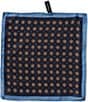 Cremieux Tailored Neat Pattern 12#double; Silk Pocket Square, Color:Navy - Image 1