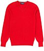 Color:Red - Image 1 - V-Neck Cashmere Sweater