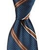 Cremieux State Street Stripe 3 3/8 Traditional Silk Tie, Color:Blue - Image 1