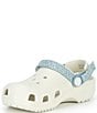 Crocs Girls' Classic Denim Flower Adjustable Backstrap Clogs (Toddler) - Image 4