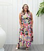 CROSBY by Mollie Burch Arlo Crew Neckline Sleeveless Maxi Dress, Color:Seedlings - Image 5
