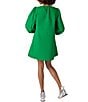 CROSBY by Mollie Burch CROSBY By Mollie Burch Beckham Shantung Ruched Wired U-Neckline Long Balloon Sleeve Shift Dress, Color:Gumdrop - Image 2