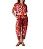 CROSBY by Mollie Burch Bernie Printed Cotton Linen Blend Coordinating Relaxed Fit Pants, Color:Mexico City - Image 4
