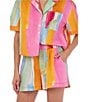 CROSBY by Mollie Burch CROSBY By Mollie Burch Cailan Watercolor High Rise Coordinating Shorts, Color:Watercolor - Image 4