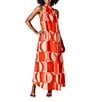 CROSBY by Mollie Burch Cleo Printed Crisscross Halter Neck Self Tie Sleeveless Maxi Dress, Color:Always Sunny - Image 1
