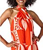 CROSBY by Mollie Burch Cleo Printed Crisscross Halter Neck Self Tie Sleeveless Maxi Dress, Color:Always Sunny - Image 4