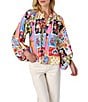 CROSBY by Mollie Burch Coordinating Livie Split V Neckline 3/4 Sleeve Top, Color:Seedlings - Image 3