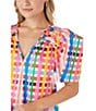 Color:Picnic Plaid - Image 4 - Emilia V-Neckline Short Puff Sleeve A-Line Dress