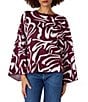CROSBY by Mollie Burch Esme V-Neck Long Bell Sleeves Reversible Cardigan Sweater, Color:Zebra - Image 2
