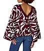CROSBY by Mollie Burch Esme V-Neck Long Bell Sleeves Reversible Cardigan Sweater, Color:Zebra - Image 3
