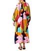 CROSBY by Mollie Burch CROSBY By Mollie Burch Freya Printed Split V-Neck Long Sleeve Maxi Dress, Color:Block Poppy - Image 2