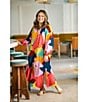 CROSBY by Mollie Burch CROSBY By Mollie Burch Freya Printed Split V-Neck Long Sleeve Maxi Dress, Color:Block Poppy - Image 5