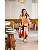 CROSBY by Mollie Burch CROSBY By Mollie Burch Freya Printed Split V-Neck Long Sleeve Maxi Dress, Color:Block Poppy - Image 6