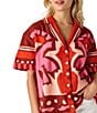 CROSBY by Mollie Burch Iker Coordinating Cotton Linen Blend Short Sleeve Button Front Box Top, Color:Mexico City - Image 4