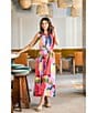CROSBY by Mollie Burch Julie Floral Whimsy Print Split Neck Sleeveless Maxi Dress, Color:Floral Whimsy - Image 5