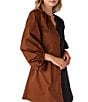 CROSBY by Mollie Burch Liv Color Block Split Round Neck 3/4 Sleeve Button Front Mini Shirt Dress, Color:Brown/Black - Image 4