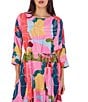 CROSBY by Mollie Burch Lucy Floral Whimsy Boat Neck 3/4 Sleeve Dress, Color:Floral Whimsy - Image 4
