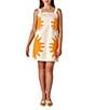 CROSBY by Mollie Burch Warren Sunburst Printed Square Neck Sleeveless Shift Dress, Color:Sunburst - Image 1