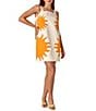 CROSBY by Mollie Burch Warren Sunburst Printed Square Neck Sleeveless Shift Dress, Color:Sunburst - Image 3