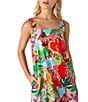 CROSBY by Mollie Burch Warren Tropical Floral Printed Square Neck Sleeveless Shift Dress, Color:Tropicana - Image 4