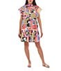 CROSBY by Mollie Burch CROSBY By Mollie Burch Printed Whitley Mock Neck Short Flutter Sleeve Dress, Color:Seedlings - Image 1