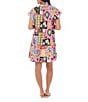 CROSBY by Mollie Burch CROSBY By Mollie Burch Printed Whitley Mock Neck Short Flutter Sleeve Dress, Color:Seedlings - Image 2