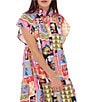 CROSBY by Mollie Burch CROSBY By Mollie Burch Printed Whitley Mock Neck Short Flutter Sleeve Dress, Color:Seedlings - Image 4