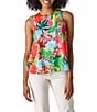 CROSBY by Mollie Burch Wynne Tropical Printed Crew Neck Racerback Tank, Color:Tropicana - Image 3