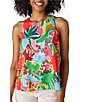 CROSBY by Mollie Burch Wynne Tropical Printed Crew Neck Racerback Tank, Color:Tropicana - Image 4