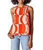 CROSBY by Mollie Burch Wynne Printed Crew Neck Coordinating Racerback Tank, Color:Always Sunny - Image 1