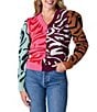CROSBY by Mollie Burch Crosby By Mollie Burch Zebra Teddie Sweater, Color:Zebra - Image 1