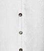 Color:Whisper White - Image 4 - Diamond Chiffon Dobby Split V-Neck Long Sleeve Ruffle Trim High-Low Hem Button Front Top