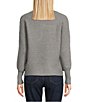 Color:Heather Grey - Image 2 - Turtleneck Long Puff Sleeve Cable Knit Sweater