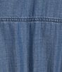 Current Air Chambray V-Neck Long Sleeve Button Tie Front Midi Dress - Image 3
