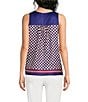 Current Air Coordinating Checker Border Print V-Neck Sleeveless Top - Image 2