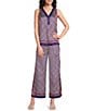 Current Air Coordinating Checker Border Print Wide Leg Drawstring Pants - Image 3