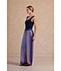 Current Air Coordinating Checker Border Print Wide Leg Drawstring Pants - Image 5