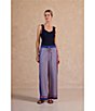 Current Air Coordinating Checker Border Print Wide Leg Drawstring Pants - Image 6