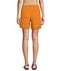 Current Air Coordinating Crochet High Rise Elastic Waist Shorts, Color:Burnt - Image 2