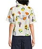 Current Air Coordinating Floral Fruit Print Point Collar Short Sleeve Button Front Shirt - Image 2