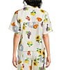 Current Air Coordinating Floral Fruit Print Point Collar Short Sleeve Button Front Shirt - Image 2