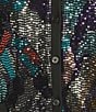 Current Air Coordinating Metallic Sequin Round Neck Button Front Cardigan, Color:Black Multi - Image 4