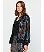 Current Air Coordinating Metallic Sequin Round Neck Button Front Cardigan, Color:Black Multi - Image 6