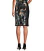 Current Air Coordinating Metallic Sequin Sheath Skirt, Color:Black Multi - Image 2