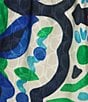Current Air Coordinating Printed Flat Front Smocked Waist Wide Leg Pull-On Pants, Color:Blue Multi - Image 4