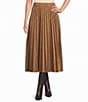 Current Air Corduroy Pleated A-Line Midi Skirt - Image 1